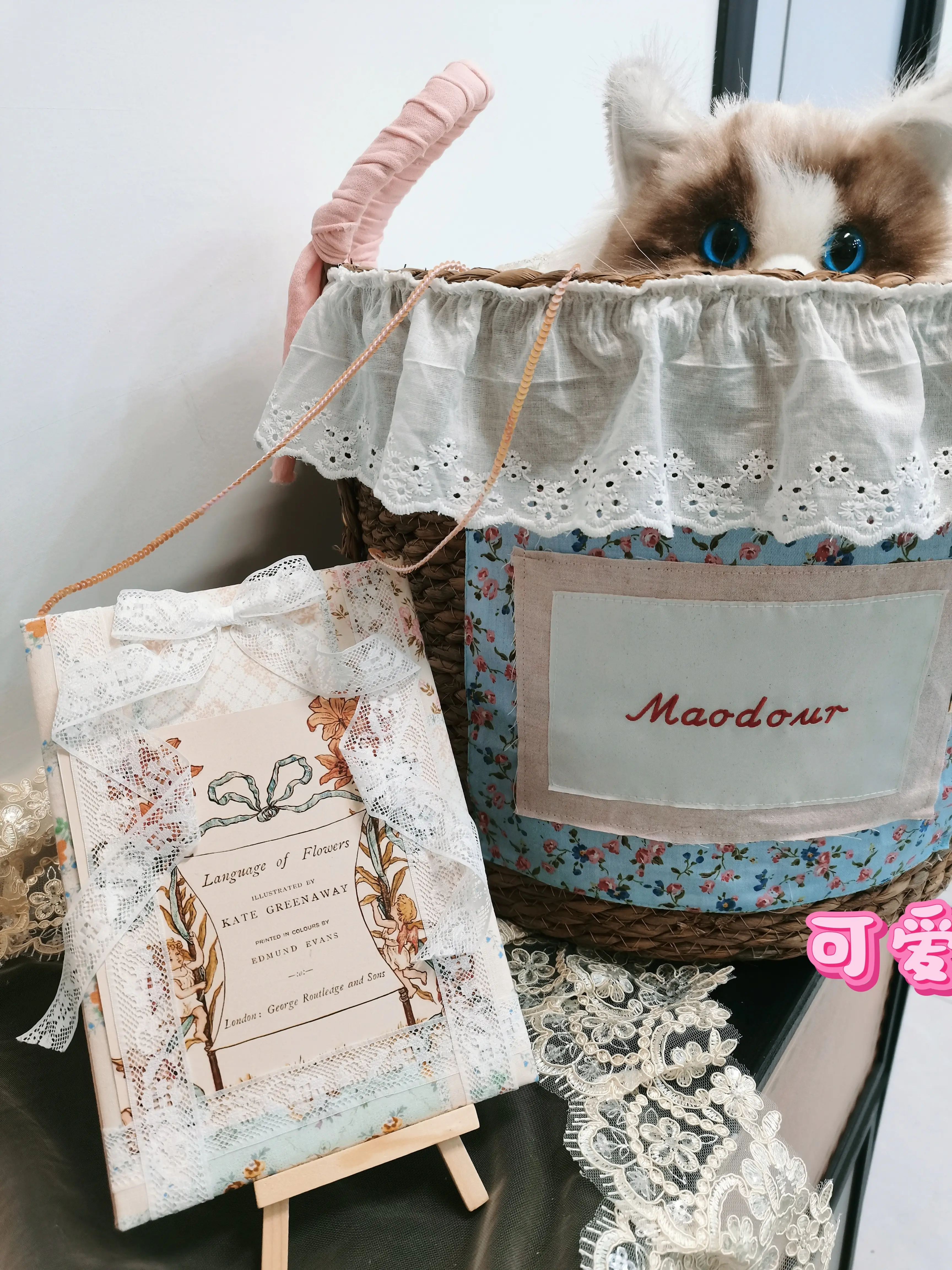 wooden storage basket for pet toys in a customer's home - Bear Pet Storage Basket